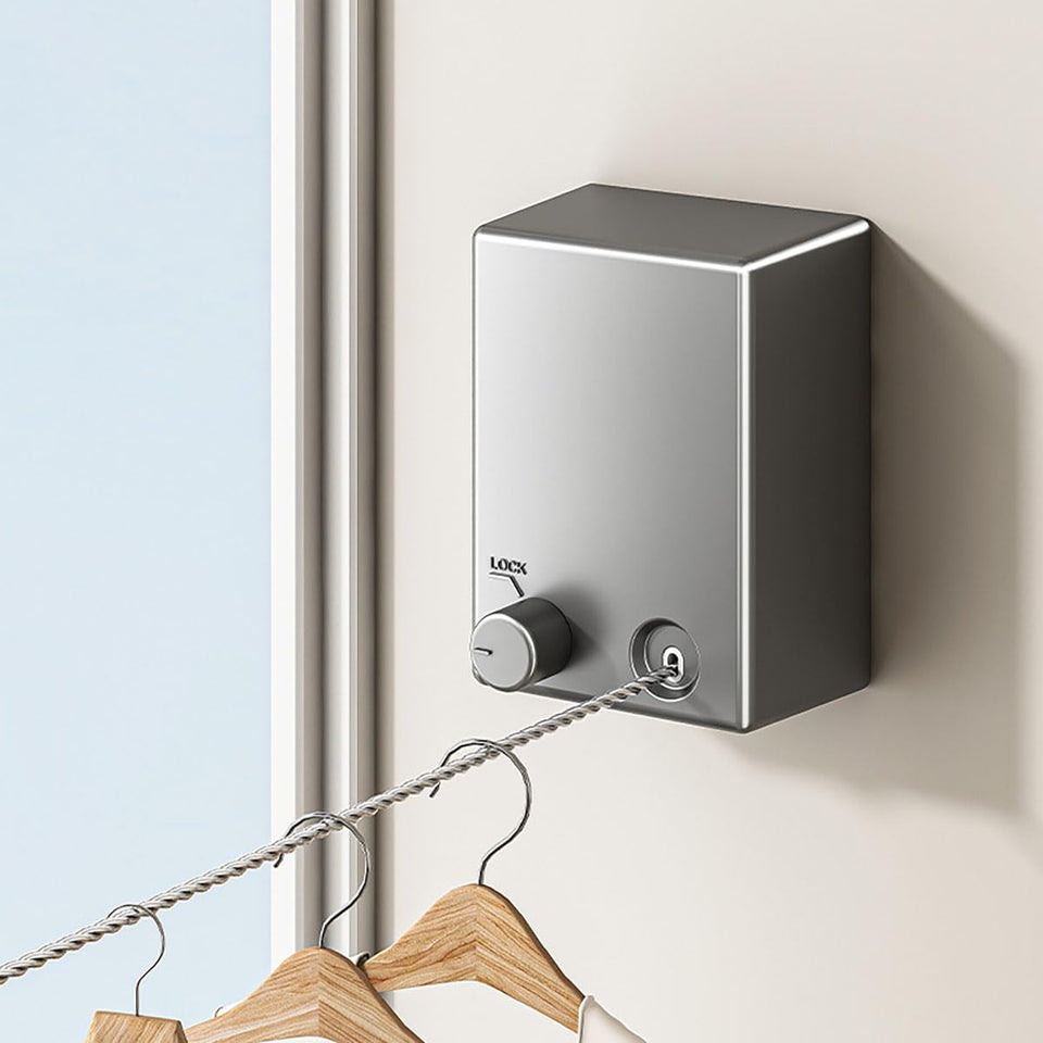 Retractable and Invisible Clothesline – حبل غسيل قابل للسحب وغير مرئي