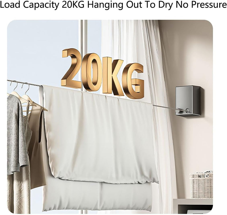 Retractable and Invisible Clothesline – حبل غسيل قابل للسحب وغير مرئي