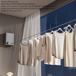 Retractable and Invisible Clothesline – حبل غسيل قابل للسحب وغير مرئي