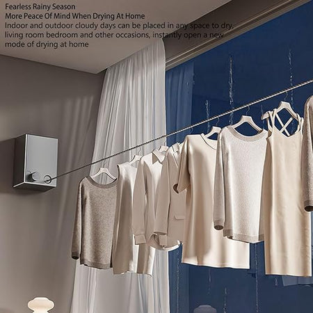 Retractable and Invisible Clothesline – حبل غسيل قابل للسحب وغير مرئي