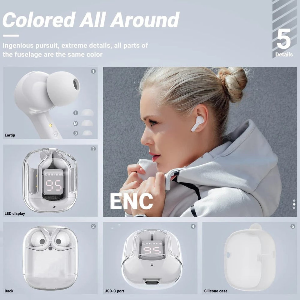 T6 Crystal Wireless Earphones – سماعات كريستال لاسلكية T6